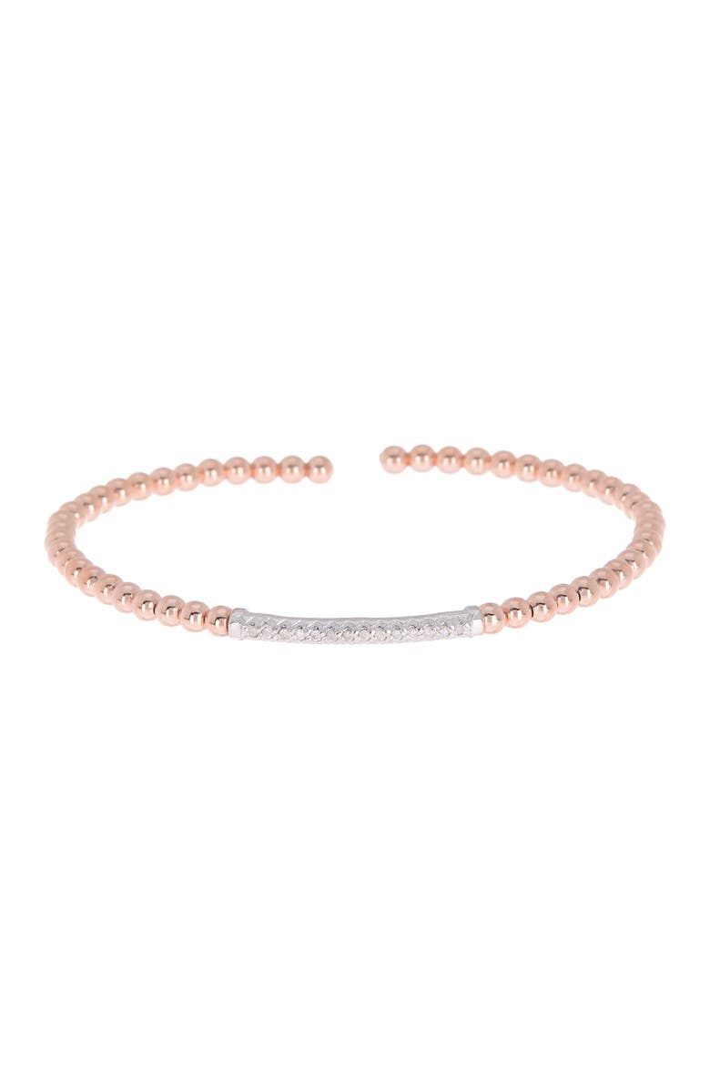 MESHMERISE 18K Vermeil Sterling Silver Stone Bangle Bracelet, Main, color, Rose