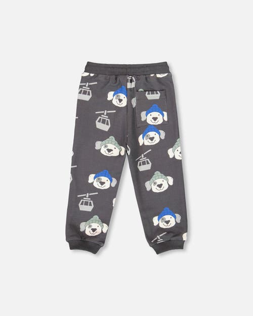 Deux Par Deux Fleece Sweatpants Dog In Gray
