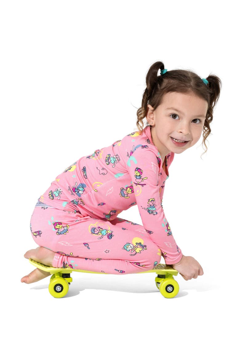 Kids' Skater Kitty Set of 2 Piece Pajamas, Alternate, color, Skater Kitty