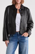 Nordstrom Cropped Patch Pocket Leather Jacket