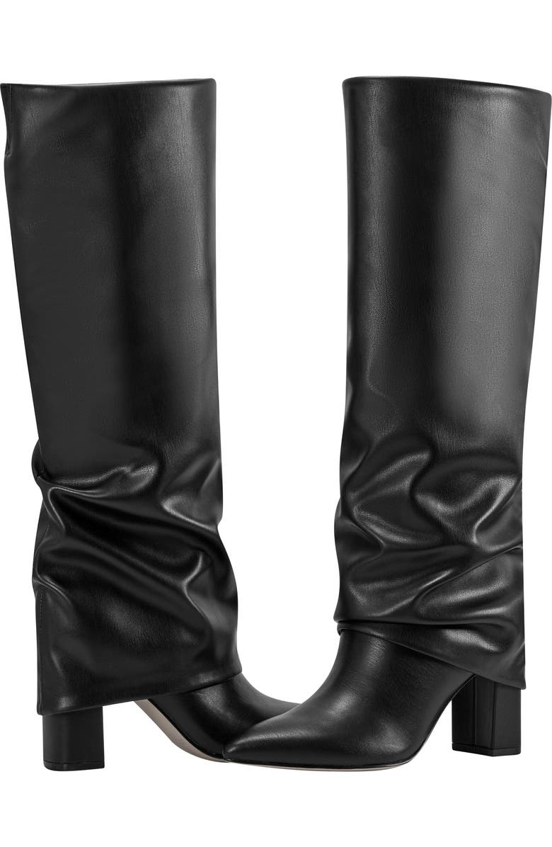 Marc Fisher Foldover Block Heel Boot, Alternate, color, Black
