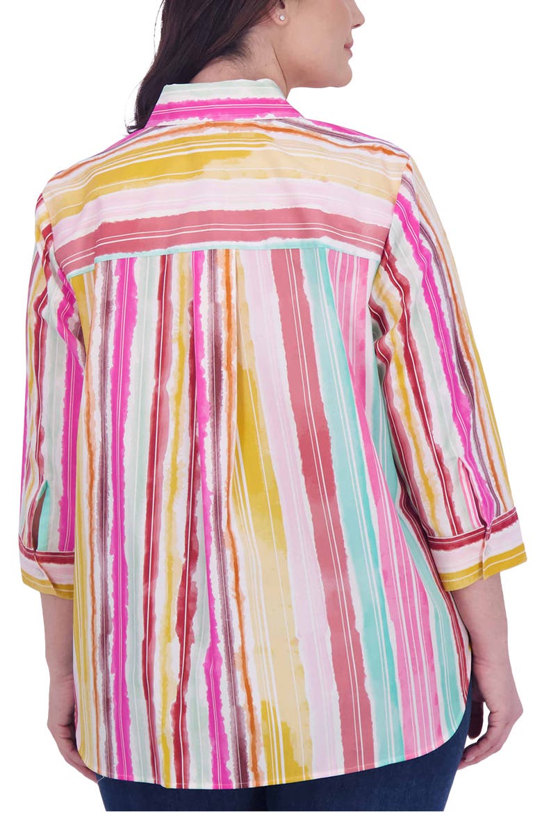 Watercolor Stripe Button-Up Shirt, Alternate, color, MULTI STRIPE