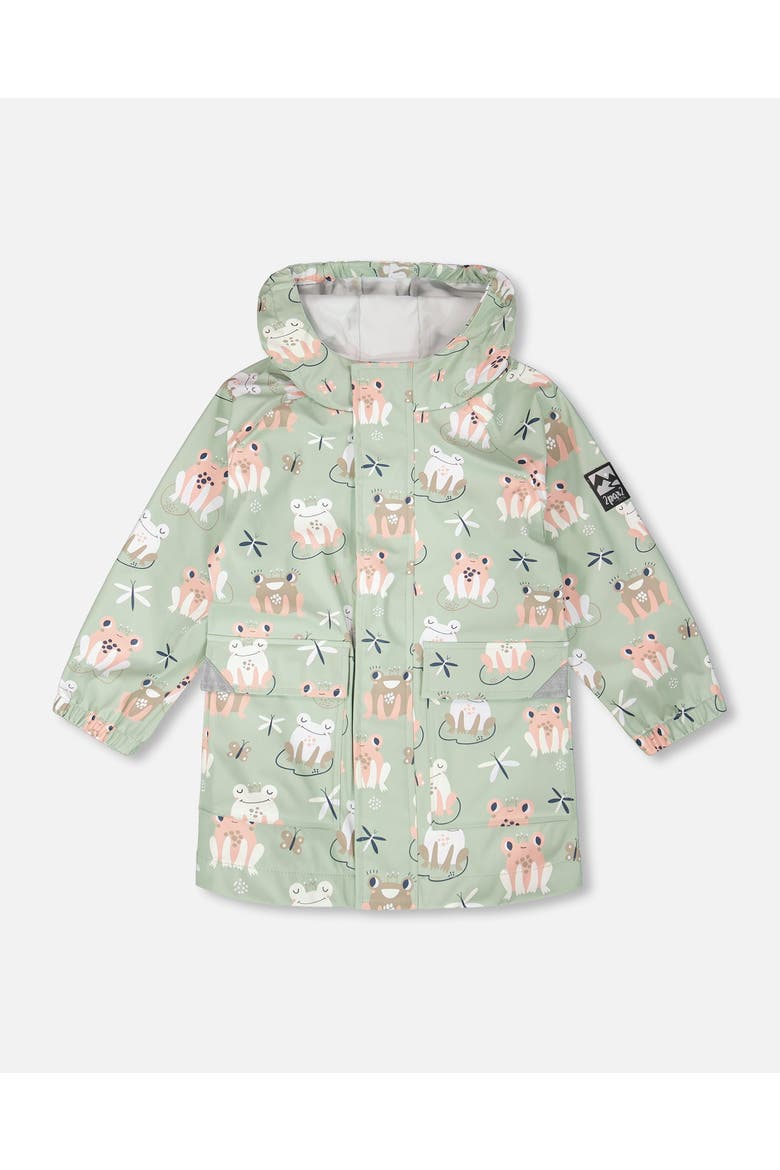 Polyurethane Frog Rain Jacket, Main, color, Green with Frog Print