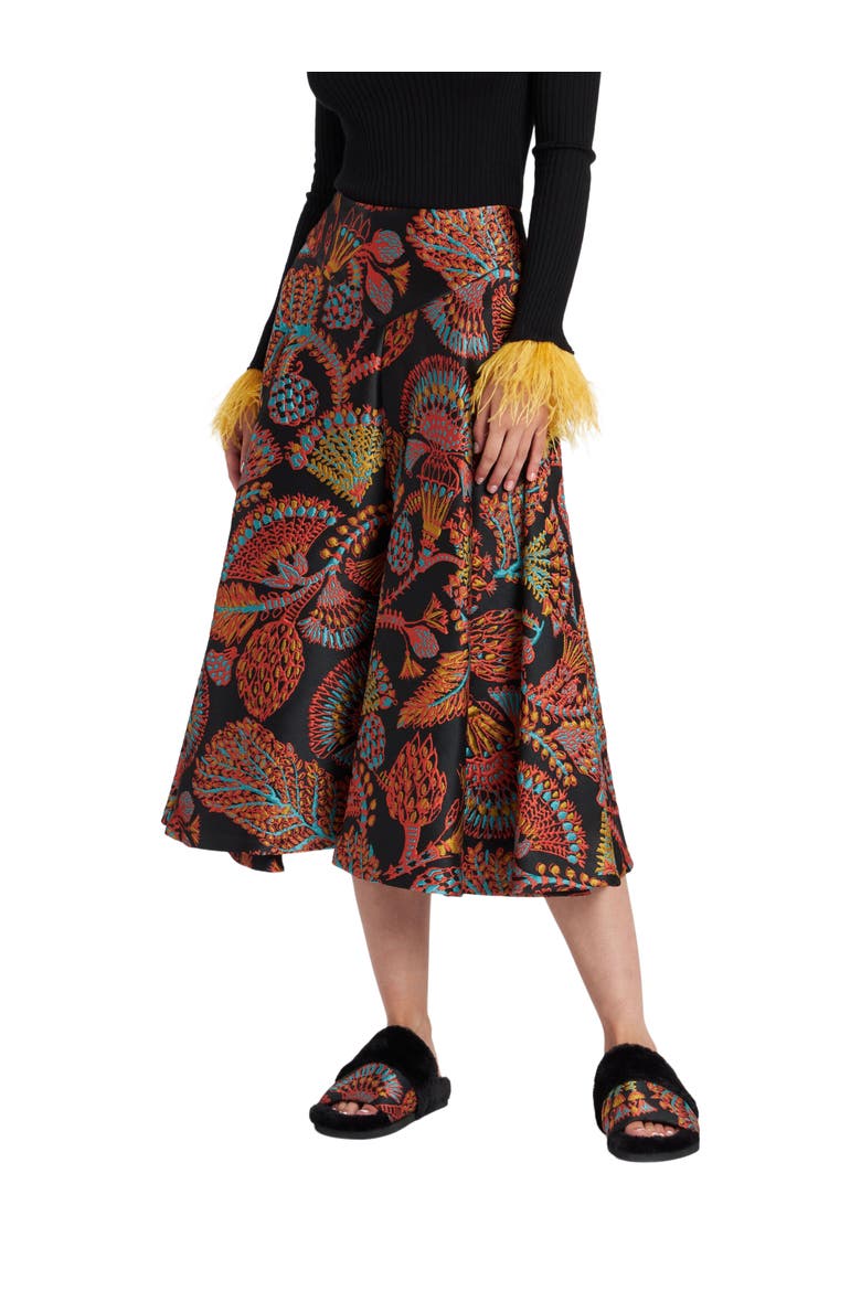 Milano Skirt Jacquard Sicomore Black, Main, color, Jacquard Sicomore Black