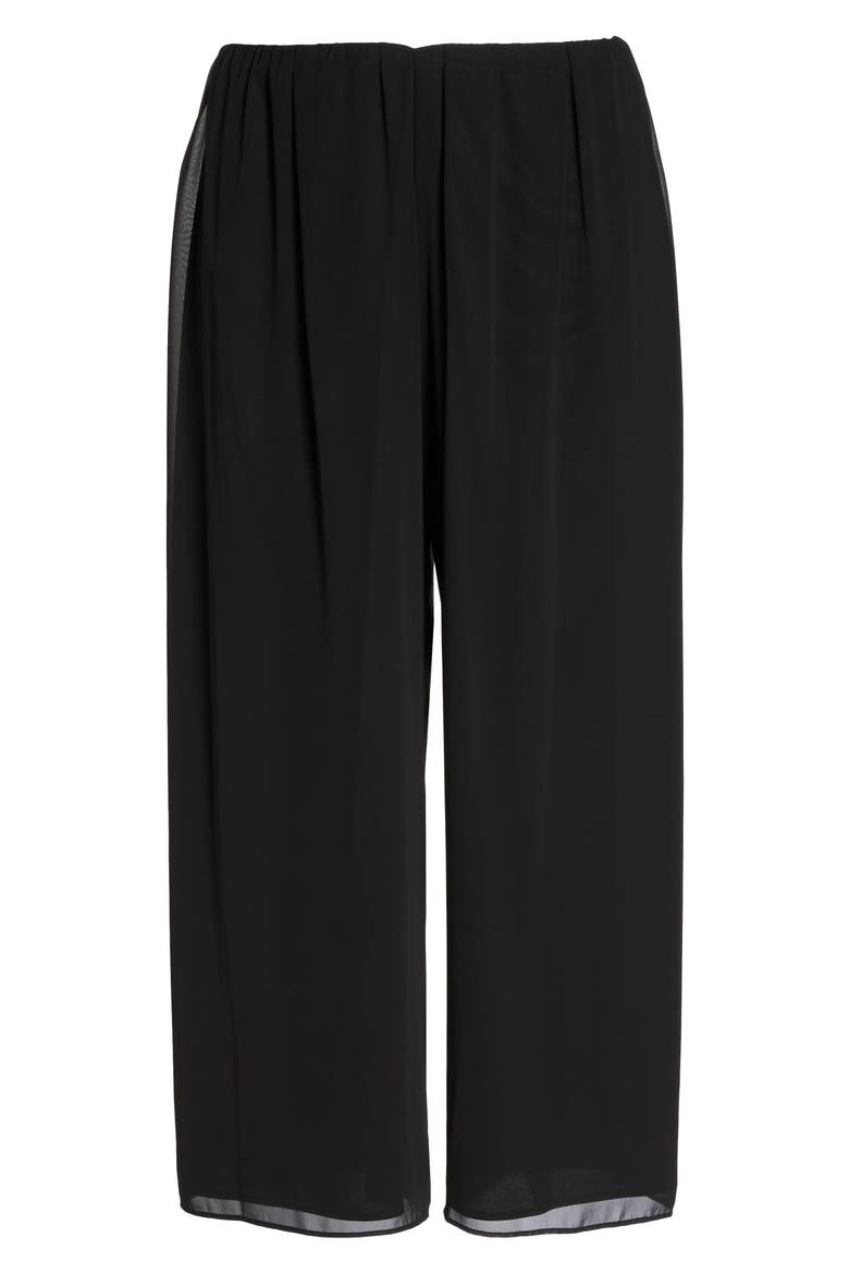 Wide Leg Chiffon Pants, Main, color, BLACK