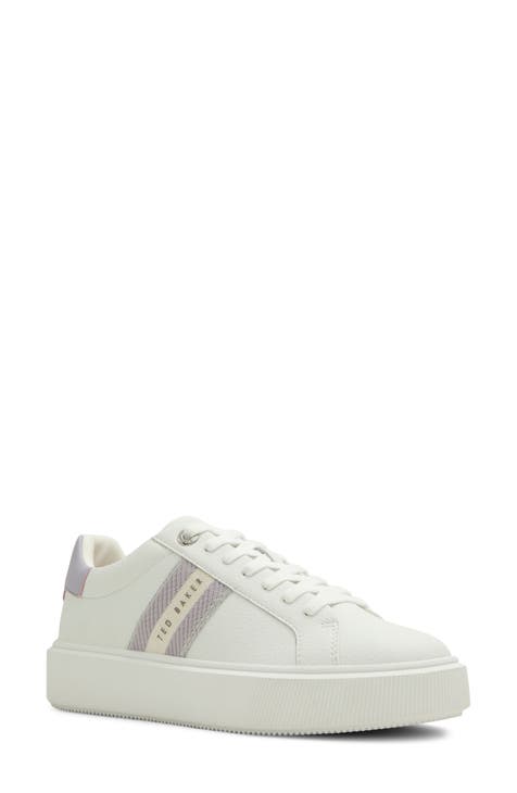 Ted Baker White Leather Sneakers With Rose good Gold 9.5