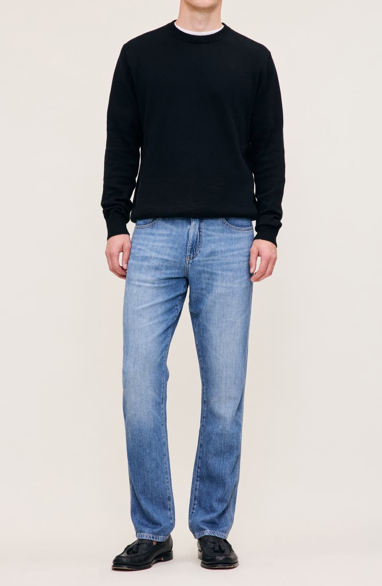 DL1961 Cotton & Cashmere Crewneck Sweater, Alternate, color, Black