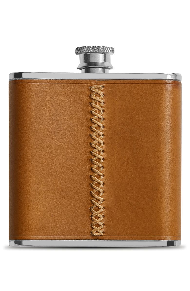 Shinola Leather Wrapped Flask, Alternate, color,