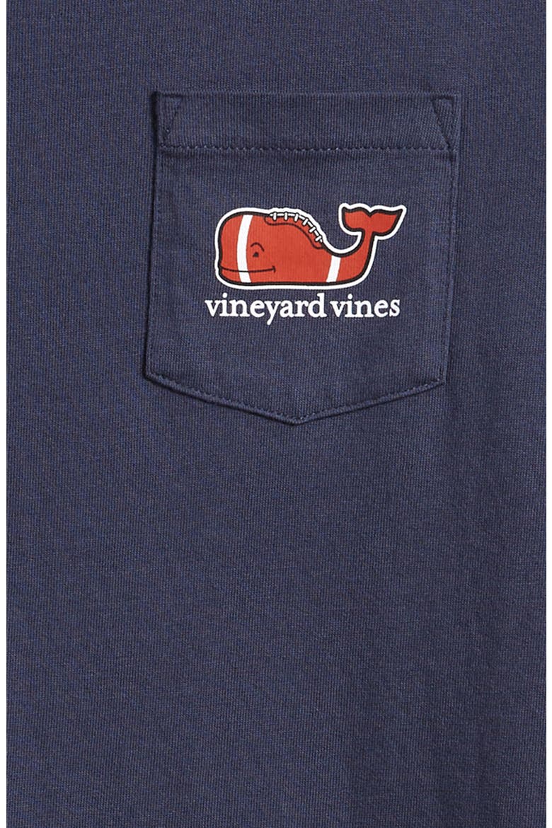 Kids' Football Whale Long Sleeve Pocket Graphic Tee, Alternate, color, 406 BLUE B