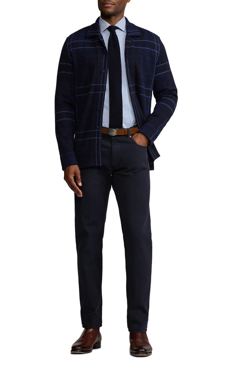 Ralph Lauren Purple Label Basic Bengal Stripe Cotton Poplin Button-Up Shirt, Alternate, color, Medium Blue And White