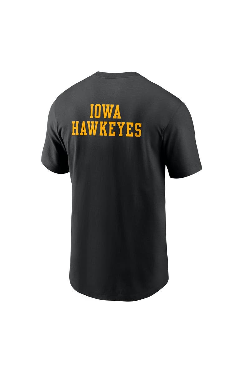 Nike Men's Nike Black Iowa Hawkeyes 2-Hit Stacked T-Shirt, Alternate, color, Black