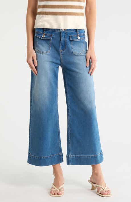Vigoss Dylan Braid Waist Wide Leg Jeans