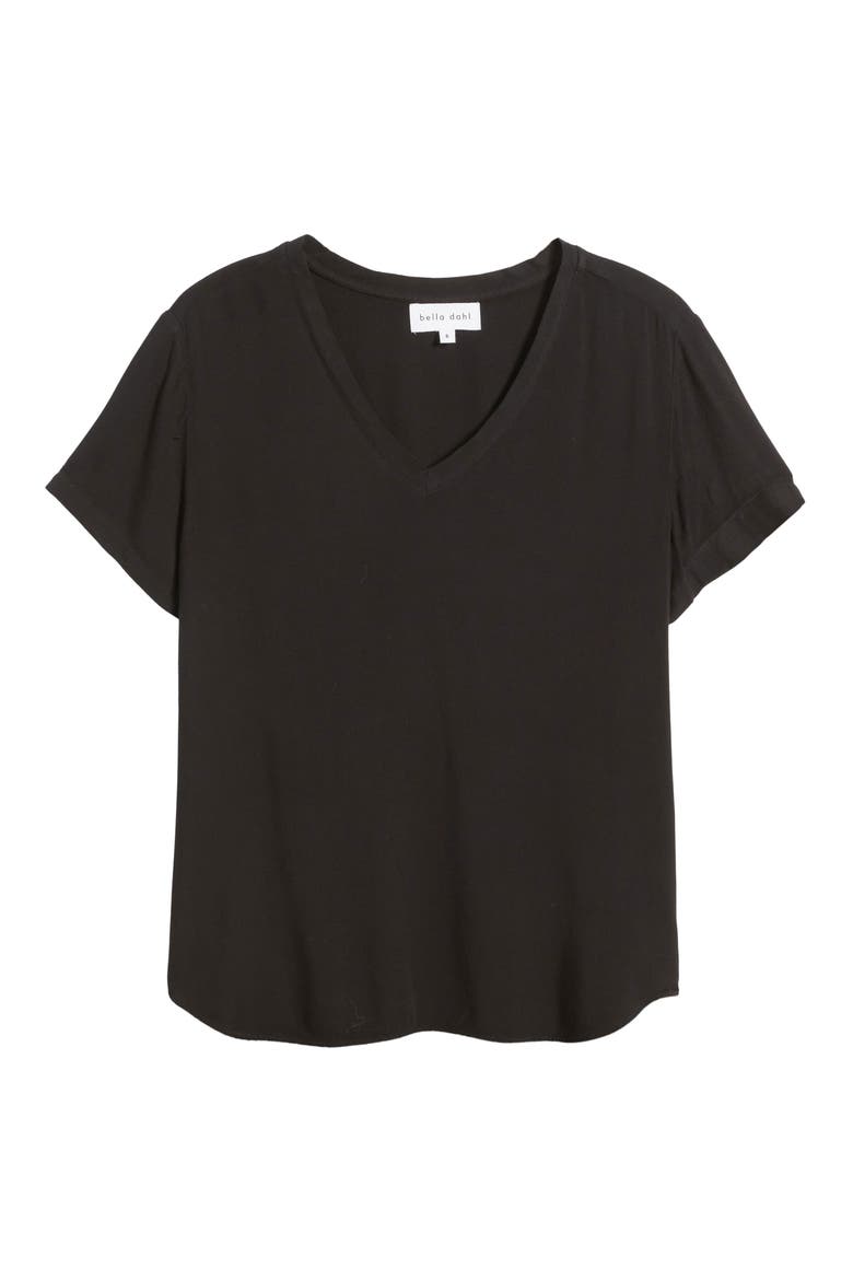 V-Neck Top, Alternate, color, VINTAGE BLACK