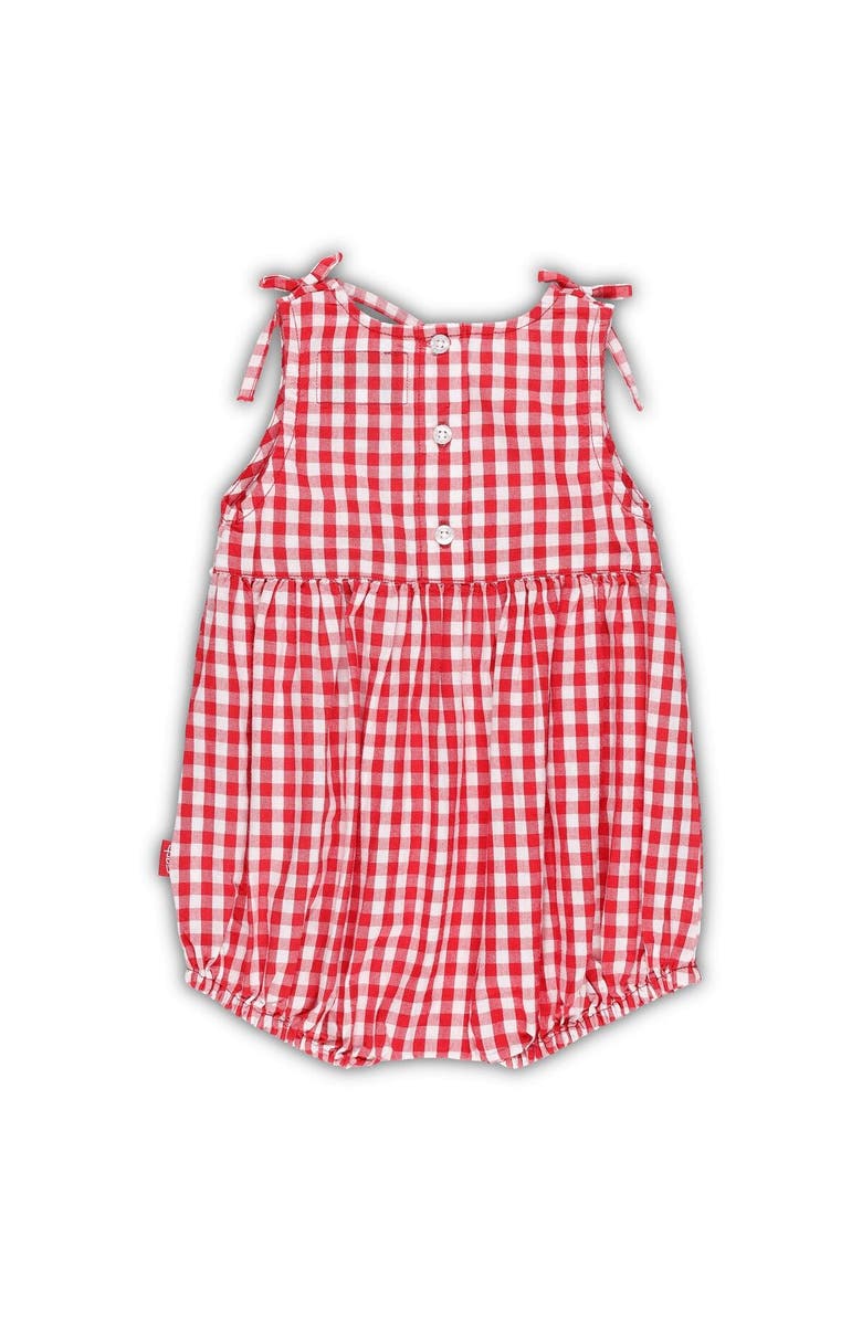 GARB Girls Infant Garb Scarlet/White Ohio State Buckeyes Teagan Gingham Ruffled Romper, Alternate, color,