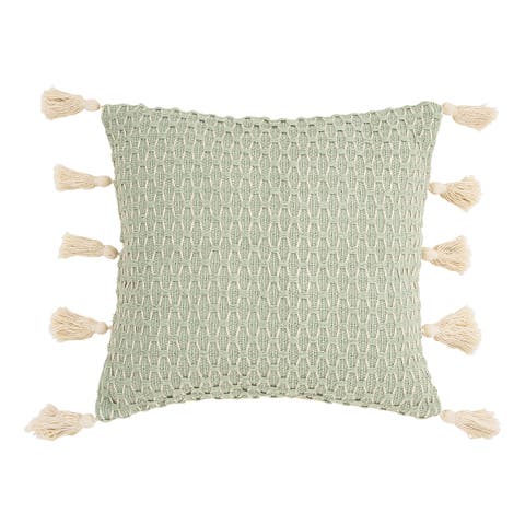 Seaglass Textured Diamond Woven Throw Pillow