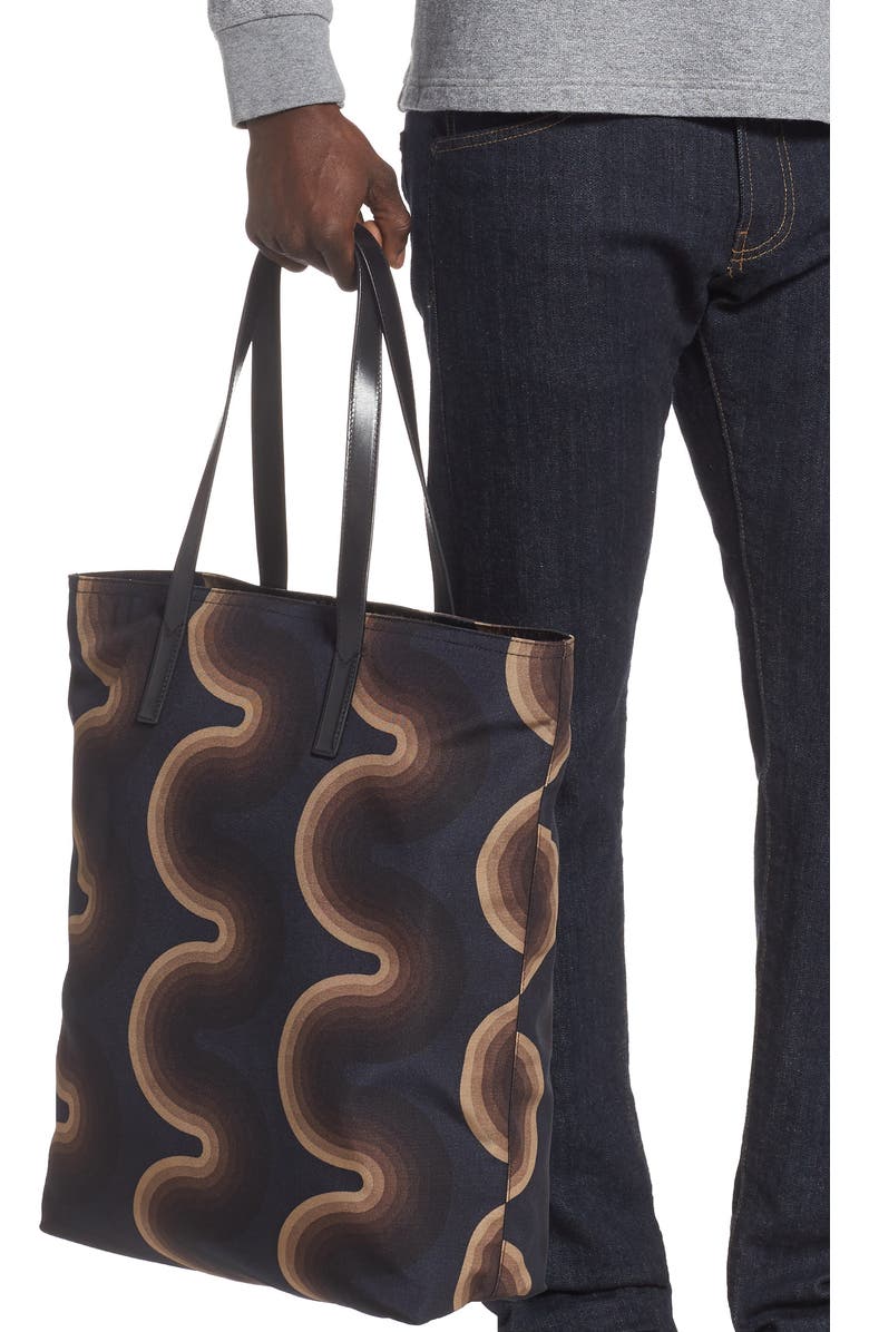Dries Van Noten Wave Print Tote Bag, Alternate, color,