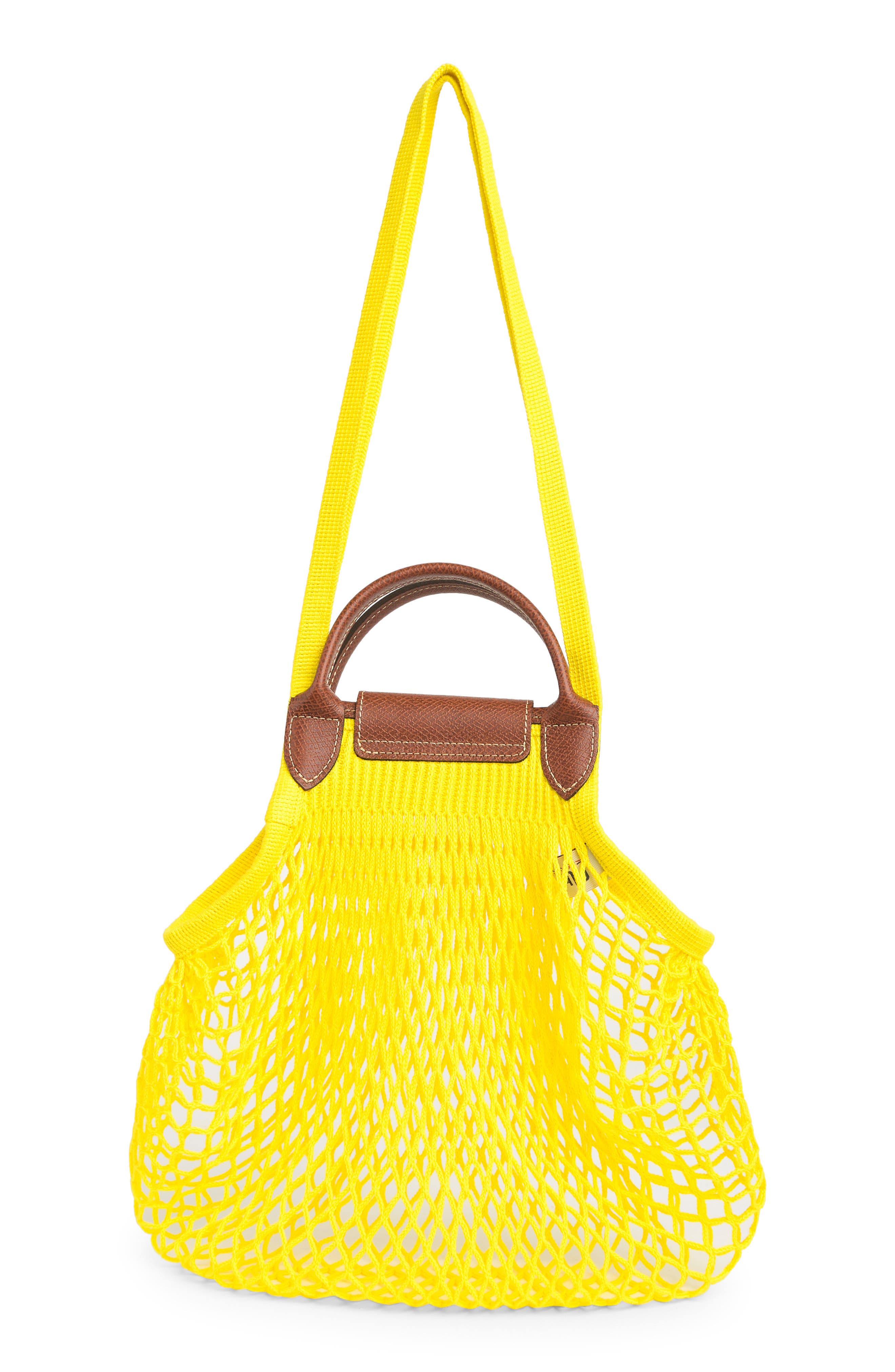 Le Pliage Filet Knit Shoulder Bag, Alternate, color, LEMON