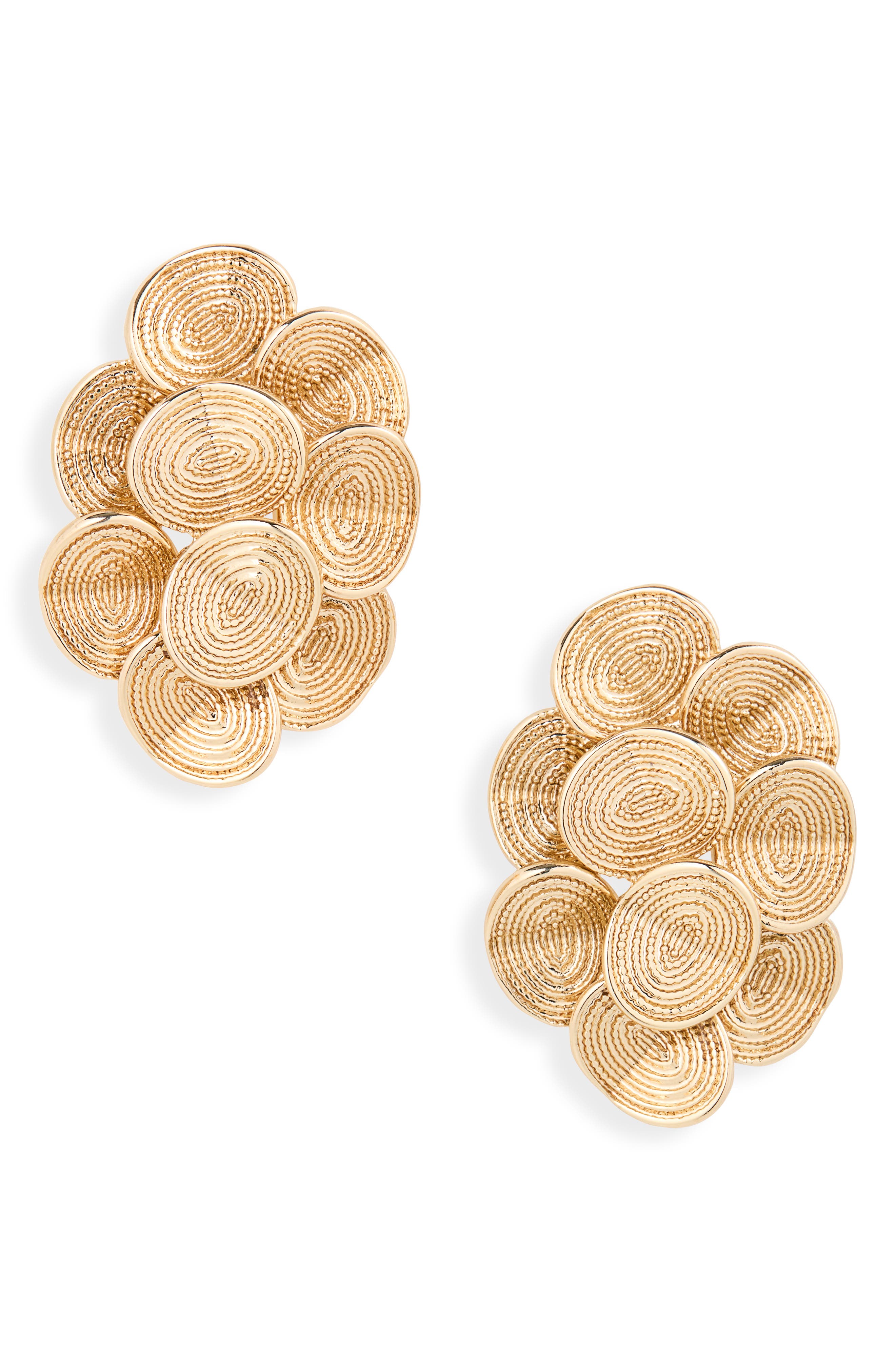 Cluster Circle Drop Earrings