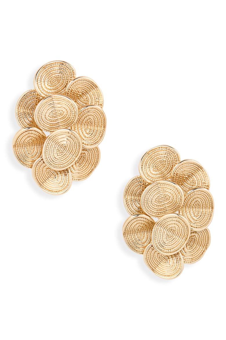 Cluster Circle Drop Earrings, Main, color, GOLD