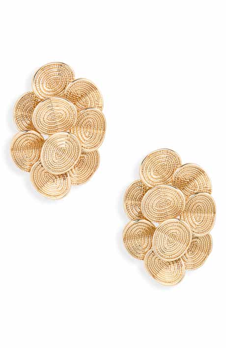 Cluster Circle Drop Earrings
