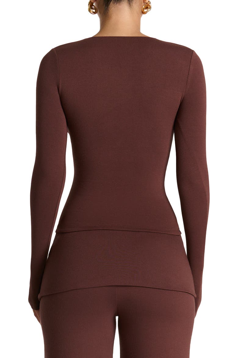 Square Neck Crop Top, Alternate, color, CHOCOLATE