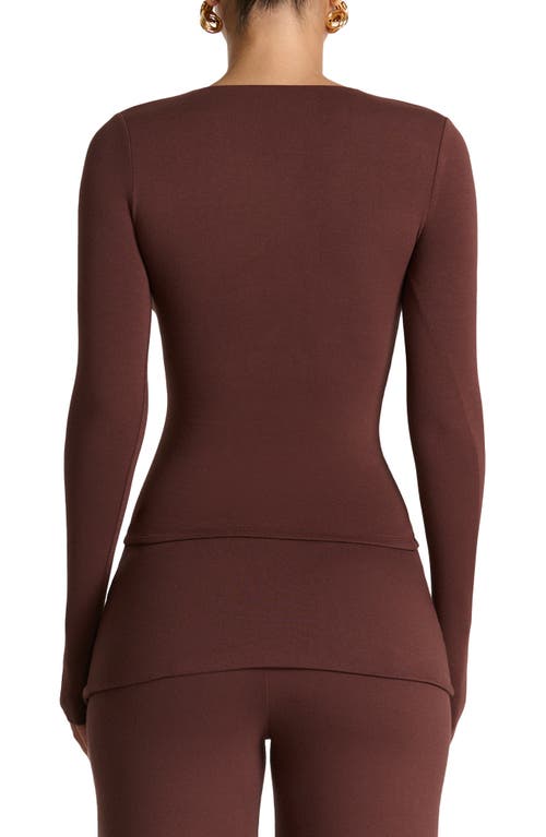 Naked Wardrobe Square Neck Crop Top In Brown