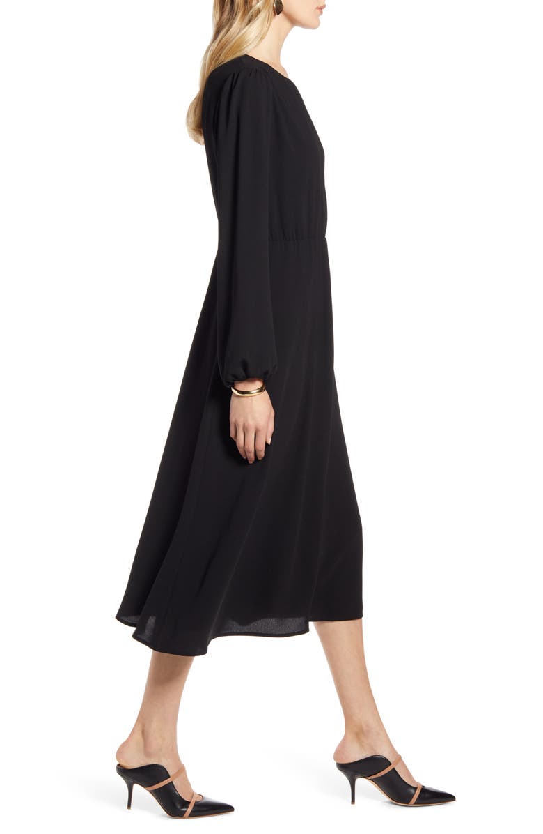 Halogen<sup>®</sup> Long Sleeve Midi Dress, Alternate, color, 