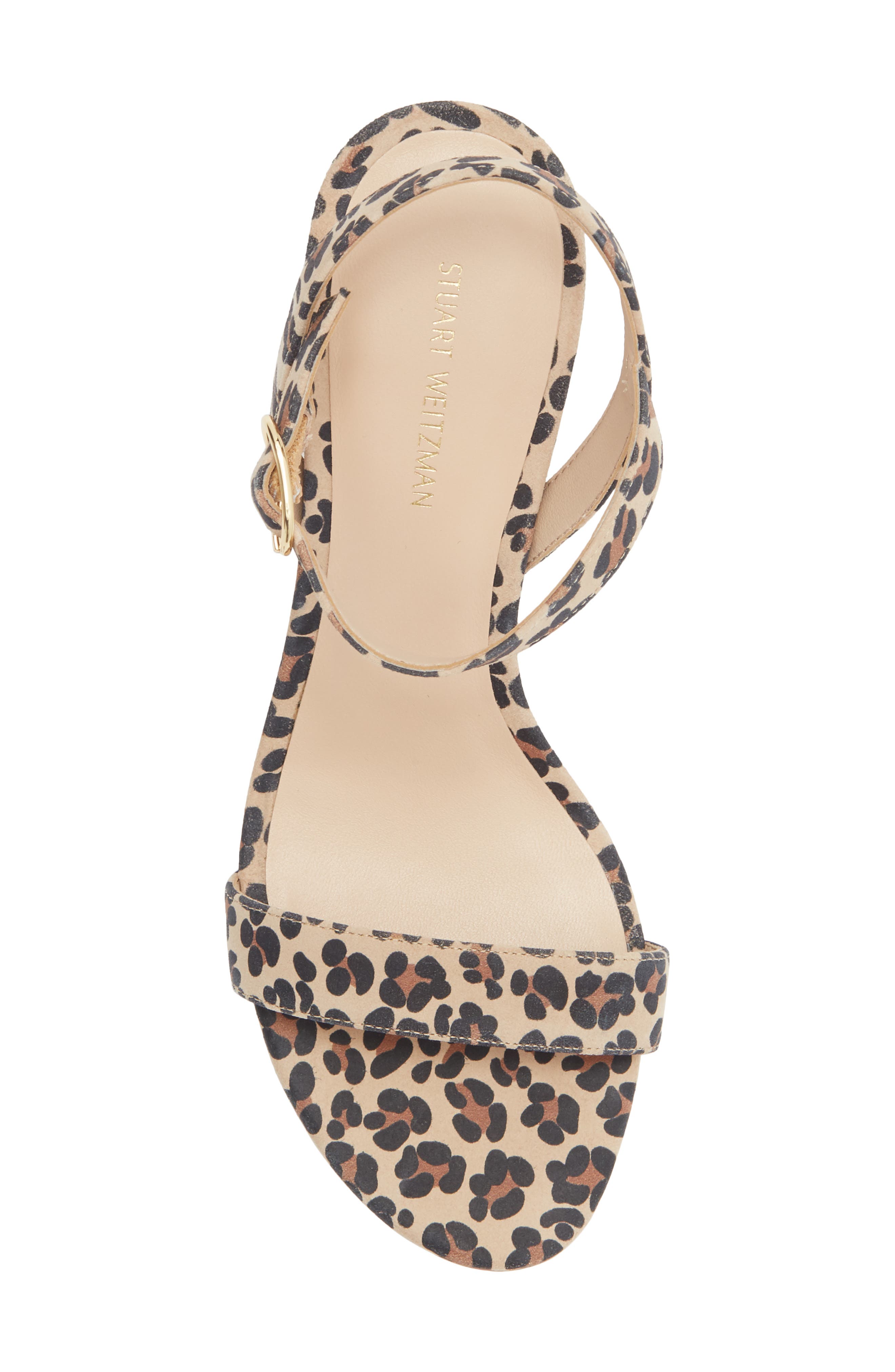 Stuart Weitzman Dancer 75 Block Heel Sandal, Alternate, color, Golden Beige/ Almond