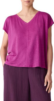 Eileen Fisher V-Neck Organic Linen T-Shirt