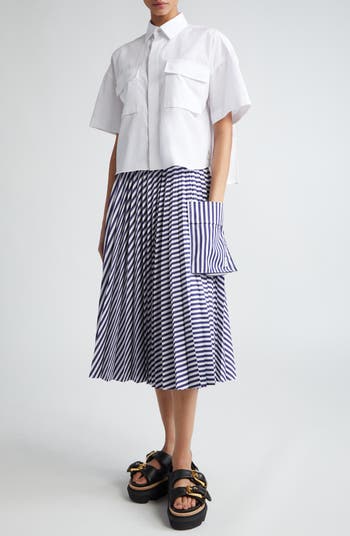 サカイ Thomas Mason Cotton Poplin x Cotton Jersey T-Shirt sacai Thomas Mason Cotton Poplin x Cotton Jersey T-Shirt
