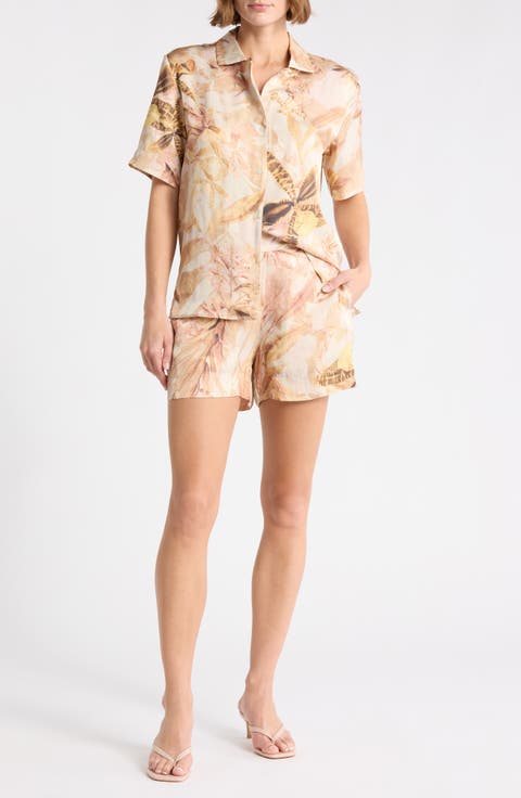 Printed Camp Shirt & Shorts Set