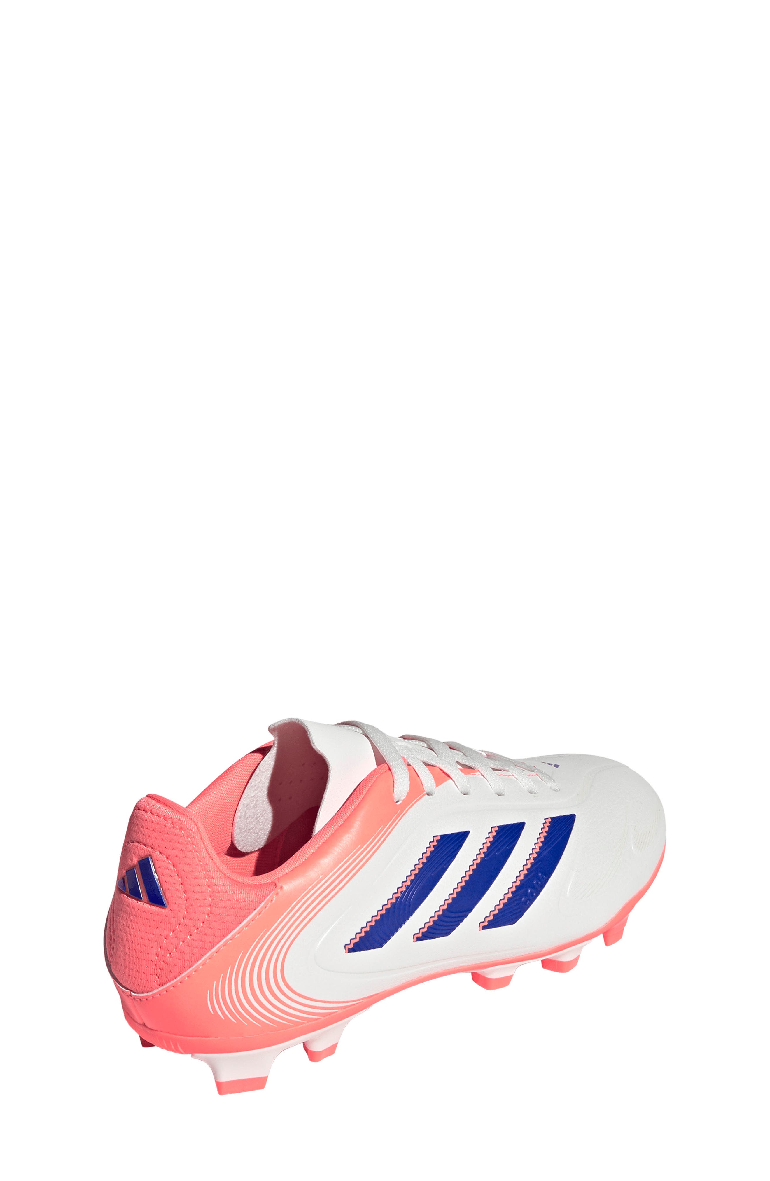 adidas Kids' Copa Pure 3 Club Soccer Cleat, Alternate, color, Off White/ Blue/ Coral
