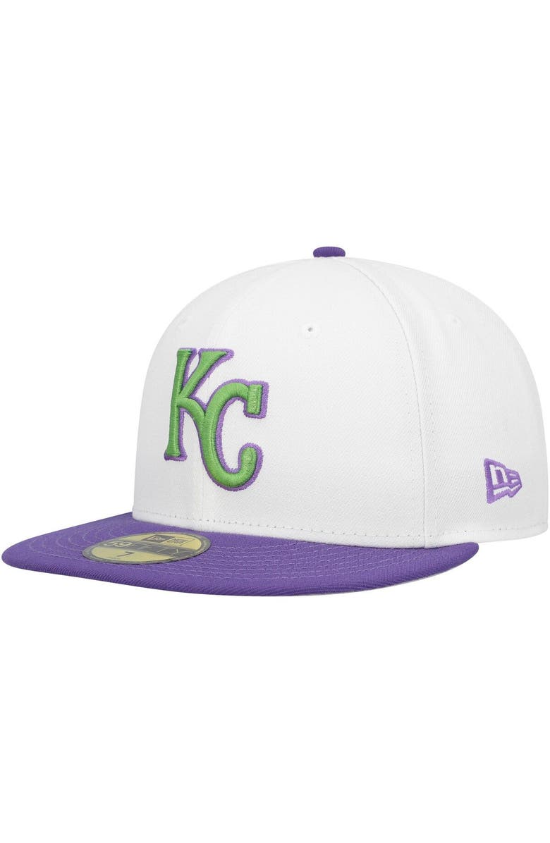 New Era Men's New Era White Kansas City Royals Side Patch 59FIFTY Fitted Hat, Alternate, color,