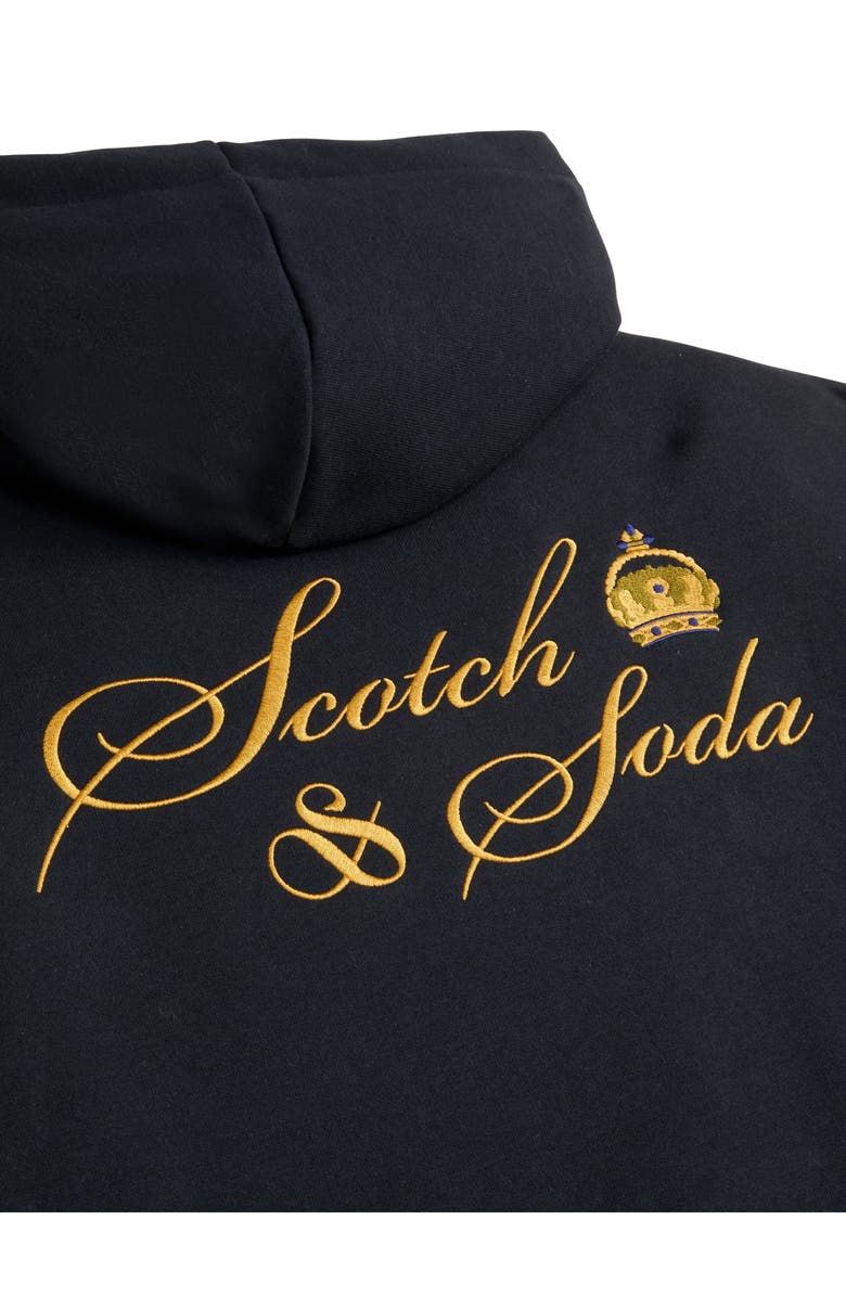 Scotch & Soda Logo Fleece Hoodie, Alternate, color, Anthracite