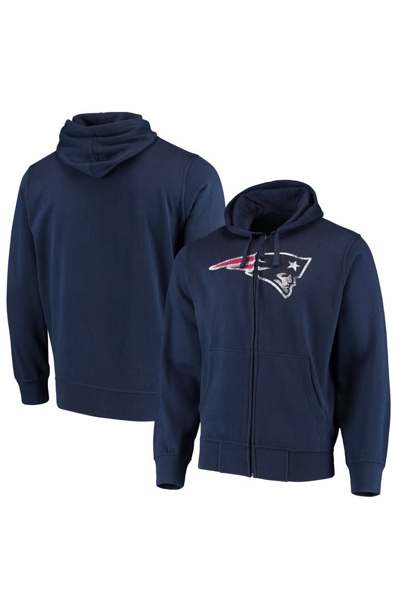 STARTER Men's G-III Sports by Carl Banks Navy New England Patriots Primary Logo Full-Zip Hoodie, Main, color, 