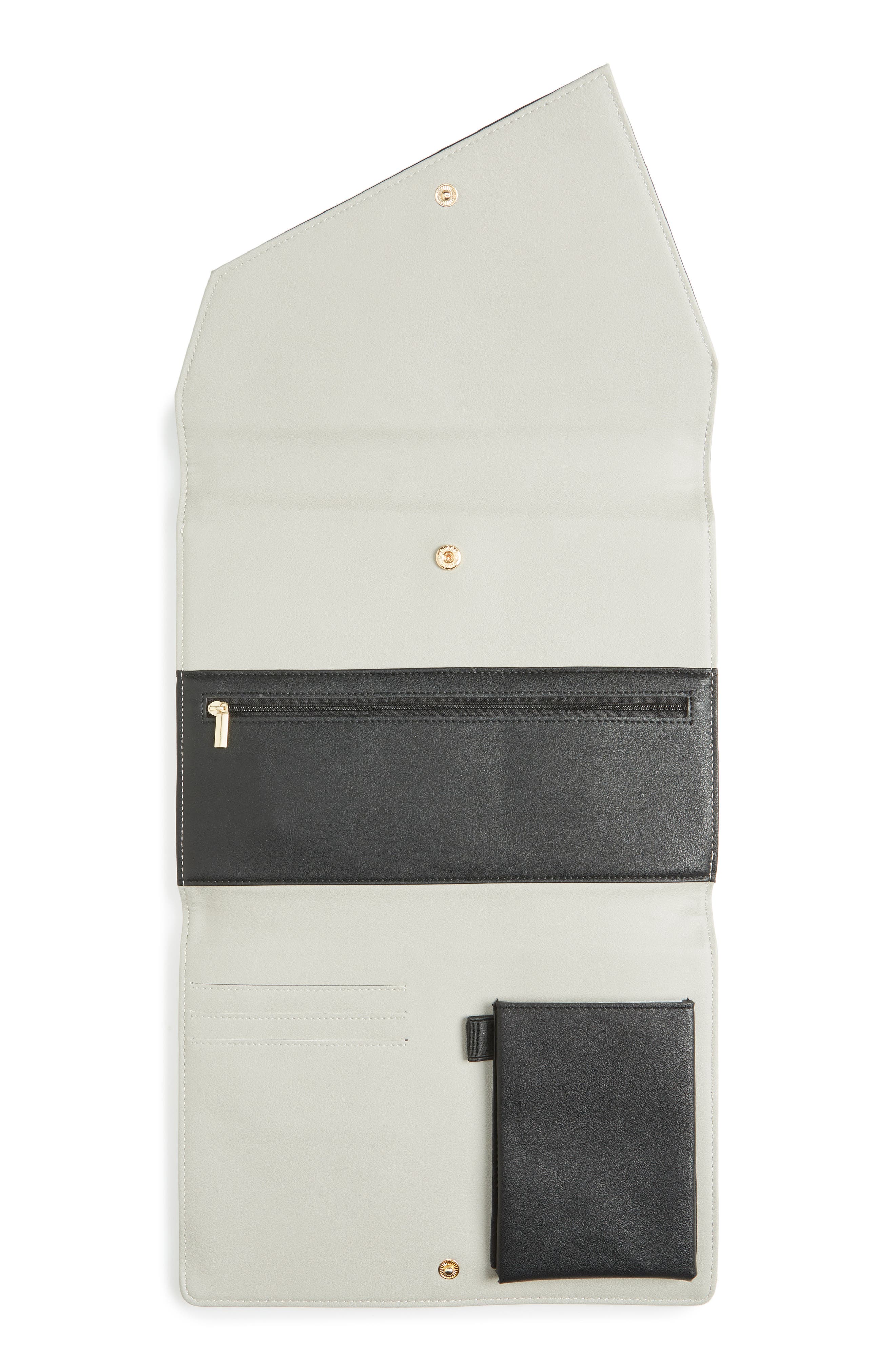 Colorblock Faux Leather Envelope Clutch, Alternate, color, YELLOW MULTI