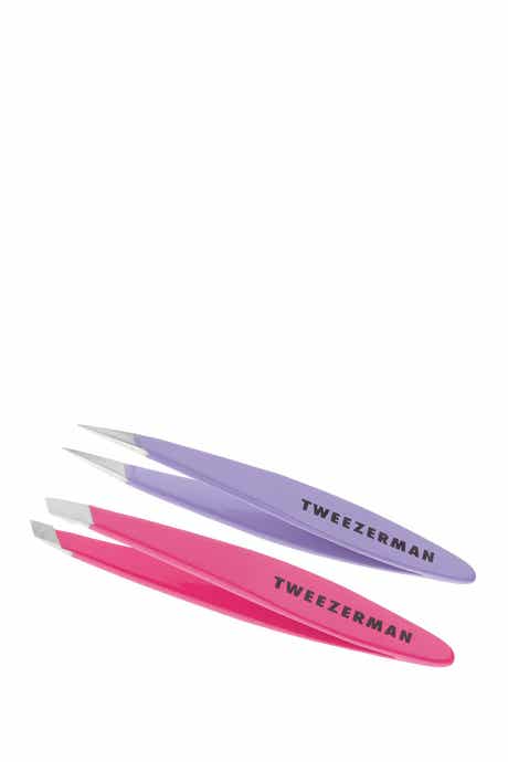 TWEEZERMAN Mini Slant Oval & Point Tweezer Combo Set