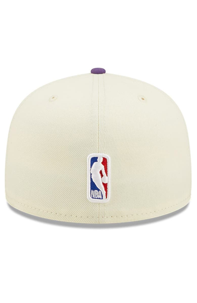 New Era Men's New Era Cream/Purple Sacramento Kings 2022 NBA Draft 59FIFTY Fitted Hat, Alternate, color,