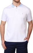 TailorByrd Jacquard Tropical Floral Collar Micro Piqué Polo