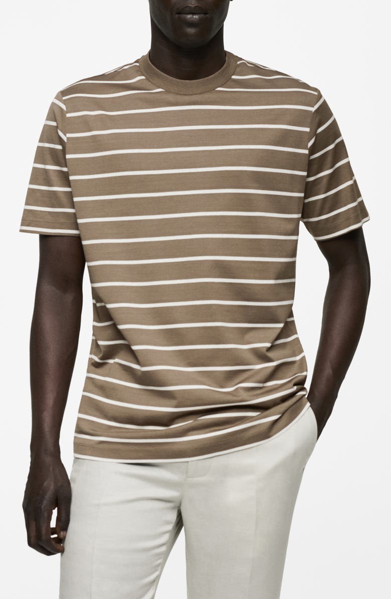 MANGO Stripe Cotton T-Shirt, Main, color, 