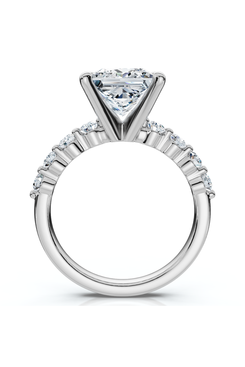 Certified Monica Princess Cut 3 1/2Ct Diamond Engagement Ring 14k Gold Lab Grown, Alternate, color, 14k White Gold