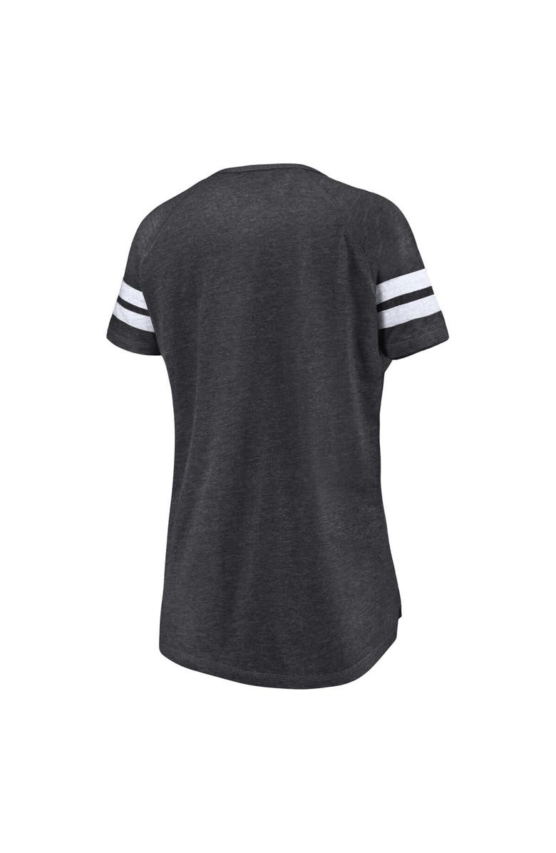 FANATICS Women's Fanatics Branded Heather Charcoal New York Mets Quick Out Tri-Blend Raglan Notch Neck T-Shirt, Alternate, color, 
