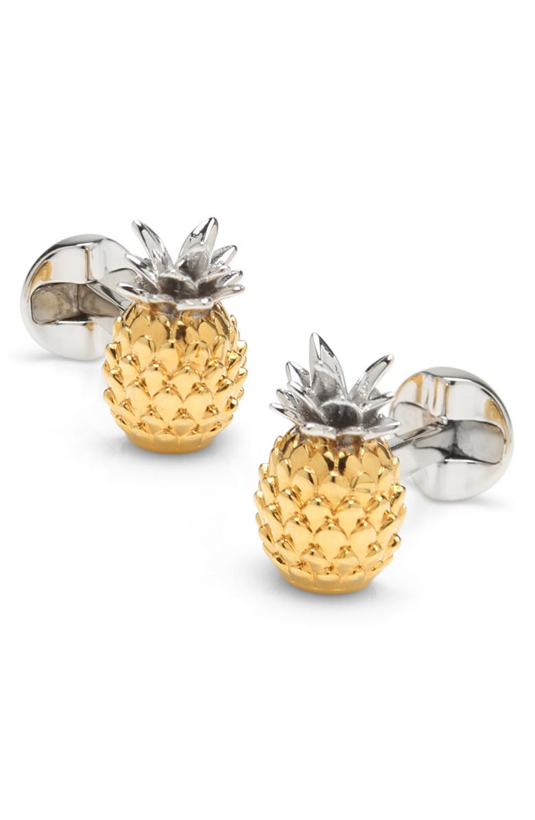 Cufflinks, Inc. 3D Pineapple Cuff Links, Alternate, color, Gold