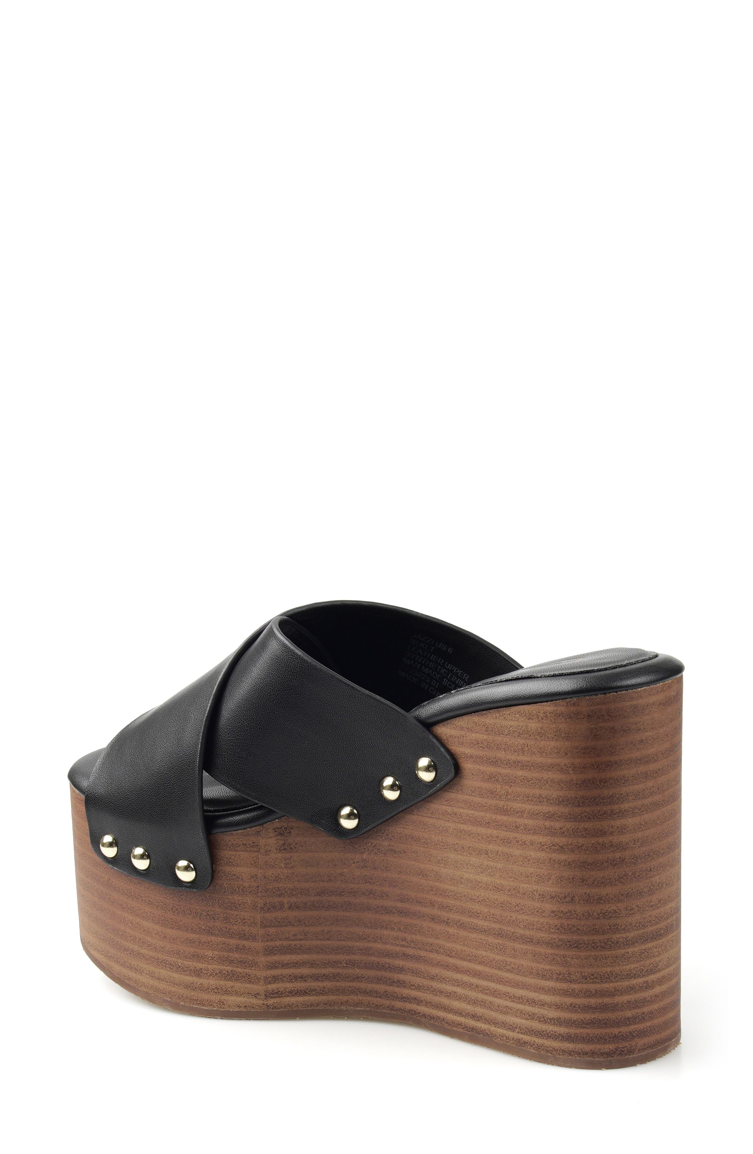 Jazzi Platform Wedge Sandal, Alternate, color, BLKLT
