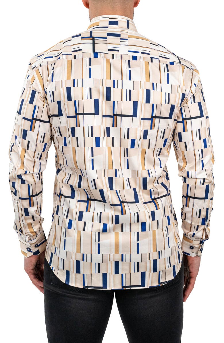 Maceoo Fibonacci Abstract Print Contemporary Fit Button-Up Shirt, Alternate, color, 