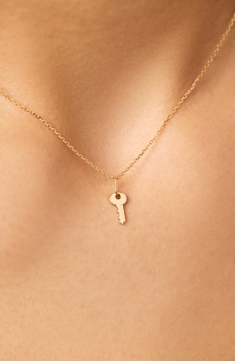 Ana Luisa Gold Pendant Necklace - Key Charm Necklace, Alternate, color,