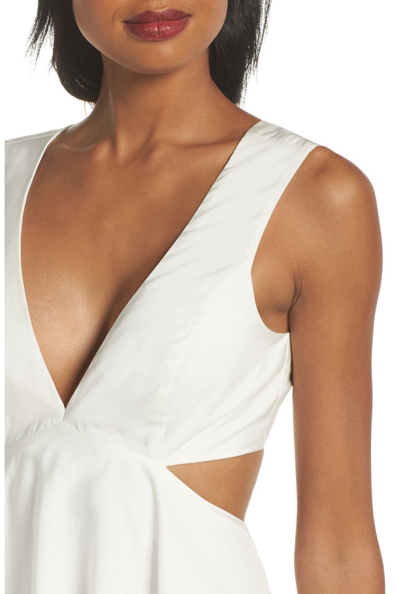Cutout Detail Tiered Maxi Dress, Alternate, color, WHITE