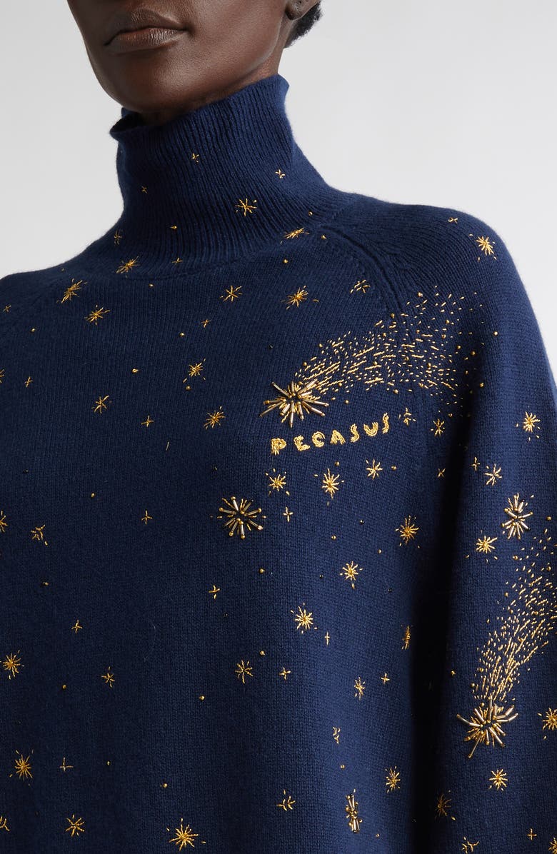 Altuzarra Jared Embroidered Virgin Wool Turtleneck Sweater, Alternate, color, 