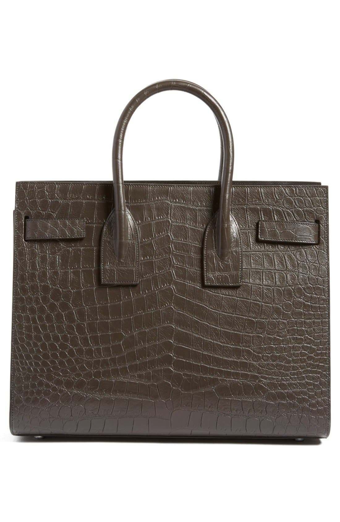 Saint Laurent 'Small Sac de Jour' Croc Embossed Leather Tote, Alternate, color, 