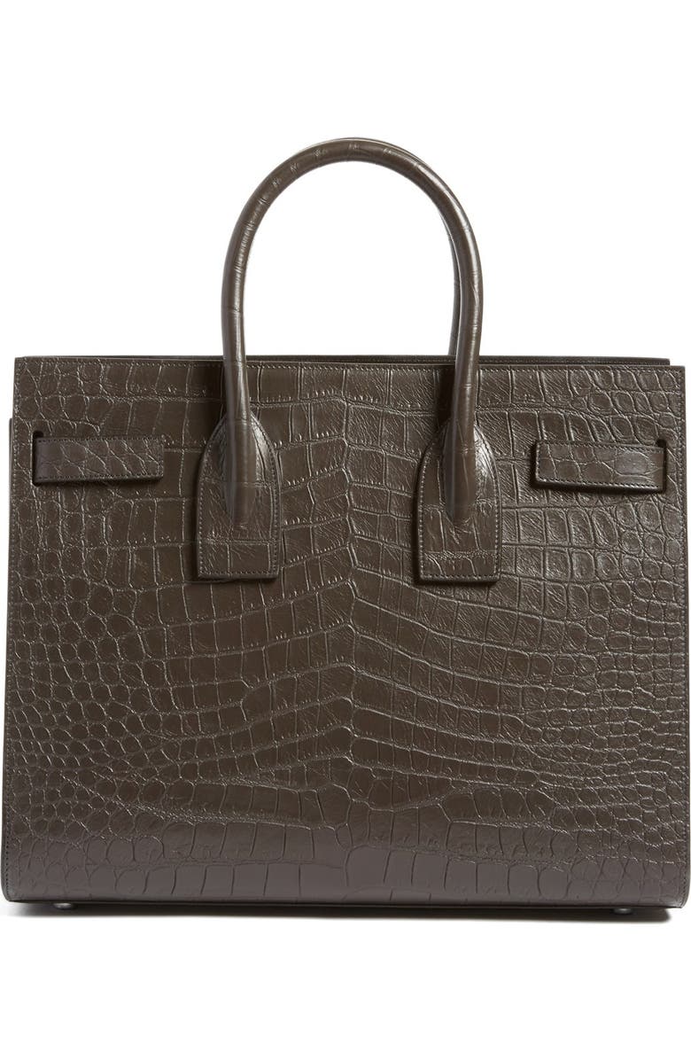 Saint Laurent 'Small Sac de Jour' Croc Embossed Leather Tote, Alternate, color,
